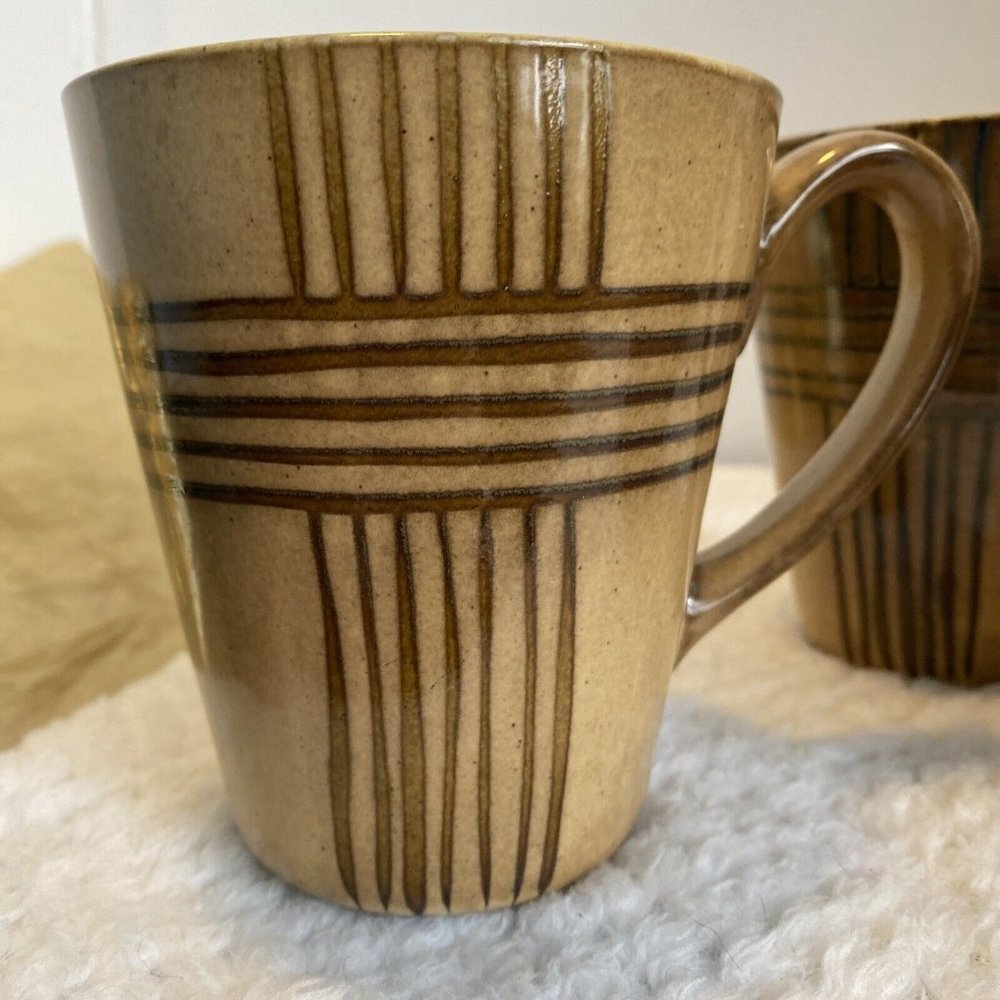 Joseph Abboud desert crossing 2006 Set Of 3 Tan Brown Coffee Mugs